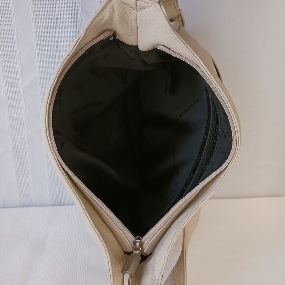 Stone Mountain Cream Colored Leather Shoulder Bag Purse - Picture 6 of 10